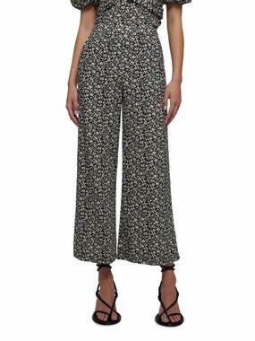 10 Crosby Derek Lam Black and White Floral Wide-Leg Pants
